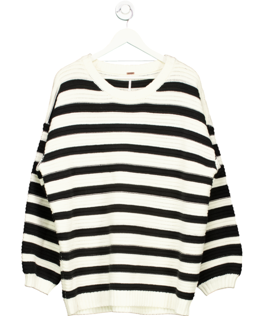 Free People Black Links Striped Pullover UK L