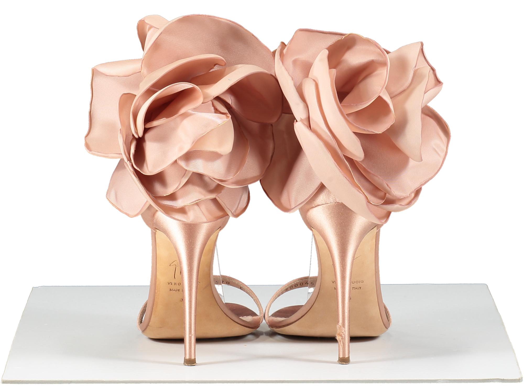 GIUSEPPE ZANOTTI Peony Pink Satin 115mm Heeled Sandals UK 6 EU 39 👠