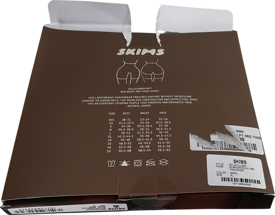 SKIMS Beige Seamless Sculpt Mid Waist Mid Thigh Short - Sand UK XL