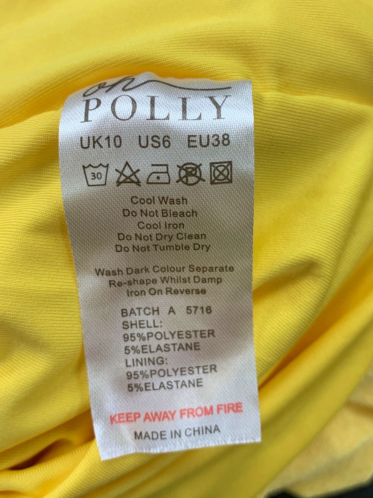 Oh Polly Yellow Ruched Halterneck Dress UK 10