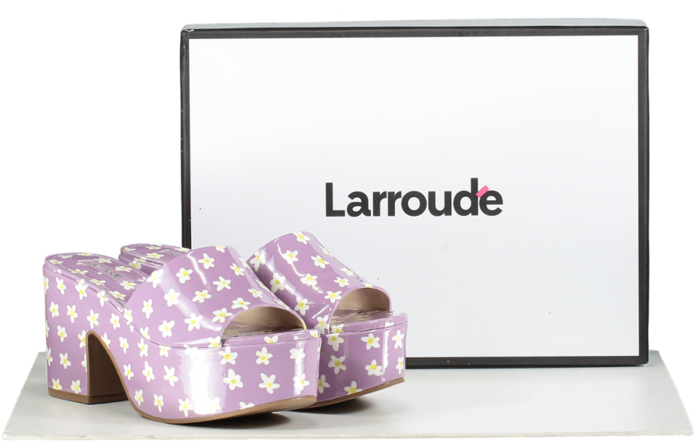 Larroude Purple Miso Floral Patent Mule UK 3.5 👠