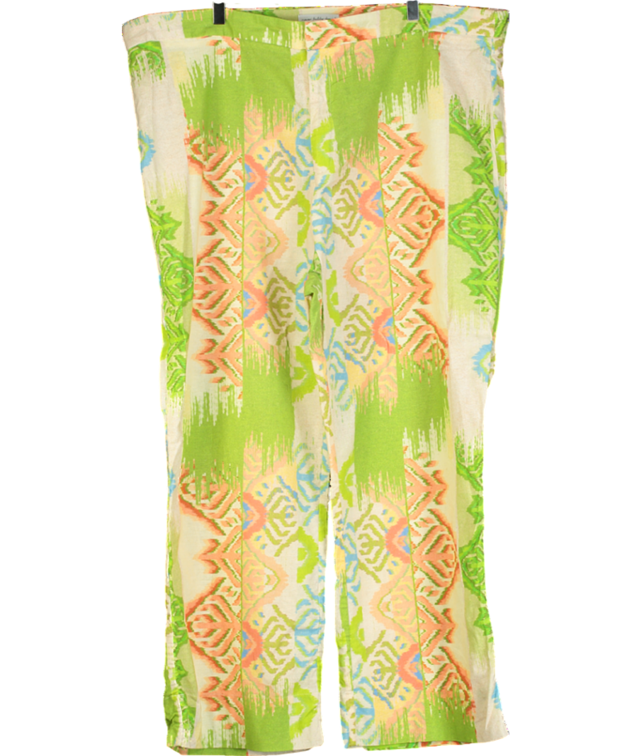 Never Fully Dressed Green Abstract Trousers UK 24