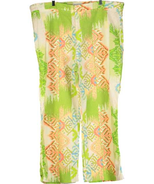 Never Fully Dressed Green Abstract Trousers UK 24