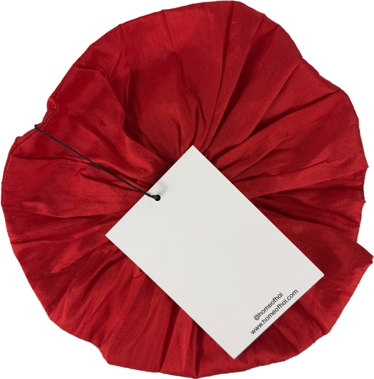 Home of Hai Red Dupion Frill Scrunchie One Size