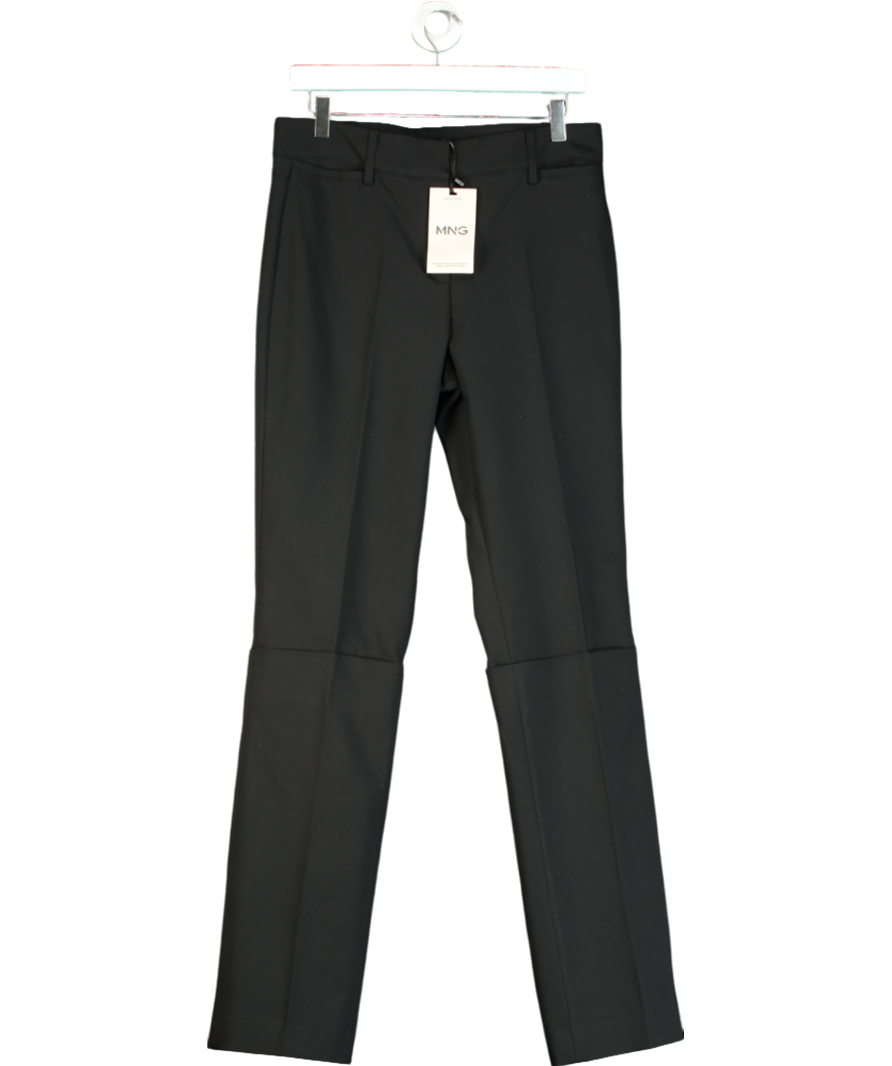 MANGO Black Straight Pleated Trousers UK 10