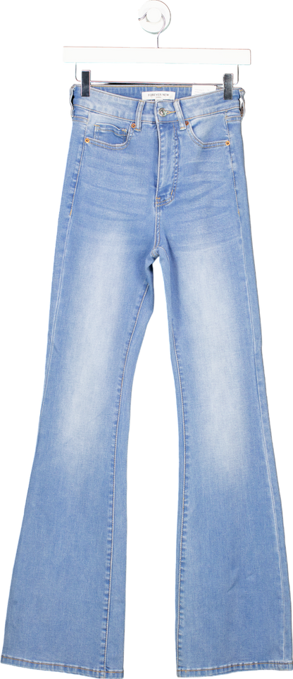 Forever New Light Blue High-Rise Skinny Flare Denim Jeans UK 6