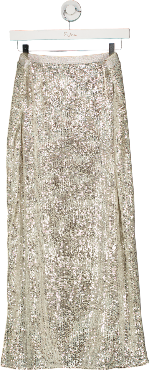 River Island Silver Sequin Skirt UK 16