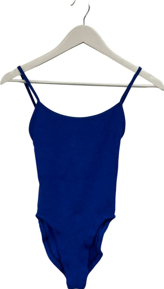 Hunza G Square Neck Swimsuit Royal Blue One Size