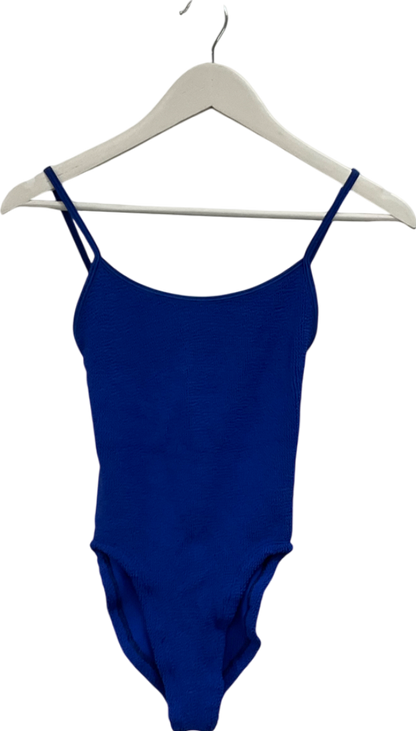 Hunza G Square Neck Swimsuit Royal Blue One Size