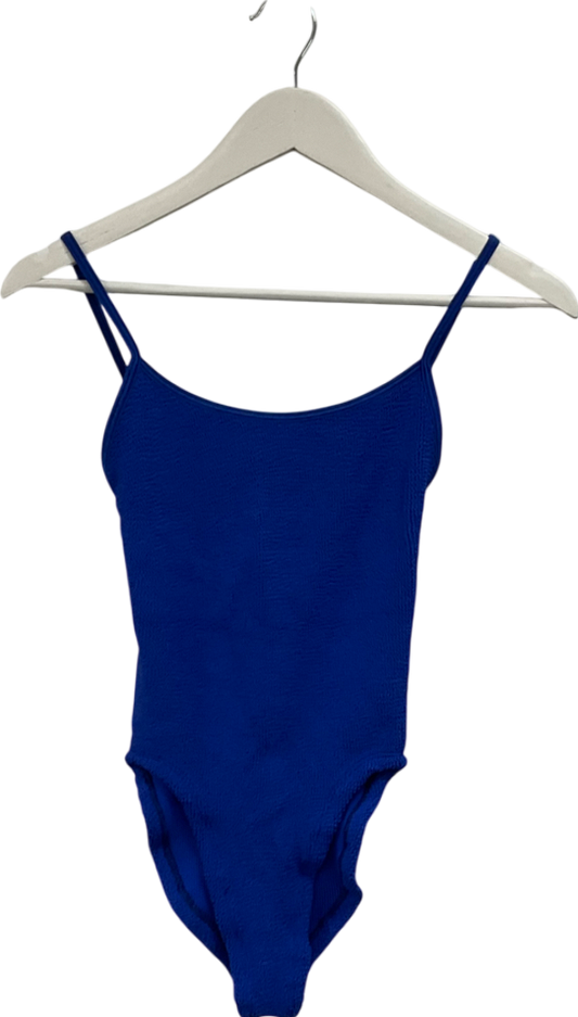 Hunza G Square Neck Swimsuit Royal Blue One Size