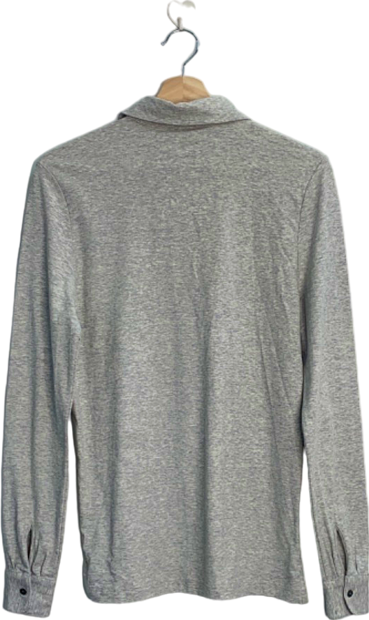 Suitsupply Light Grey Long Sleeve Cotton  Polo Shirt UK XS