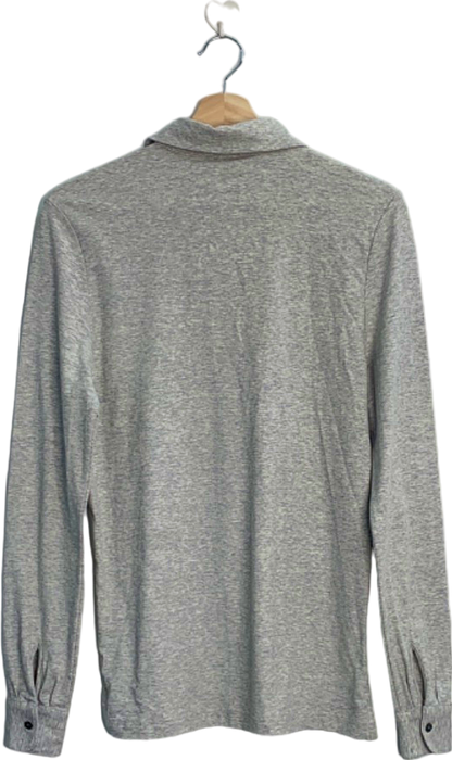 Suitsupply Light Grey Long Sleeve Cotton  Polo Shirt UK XS