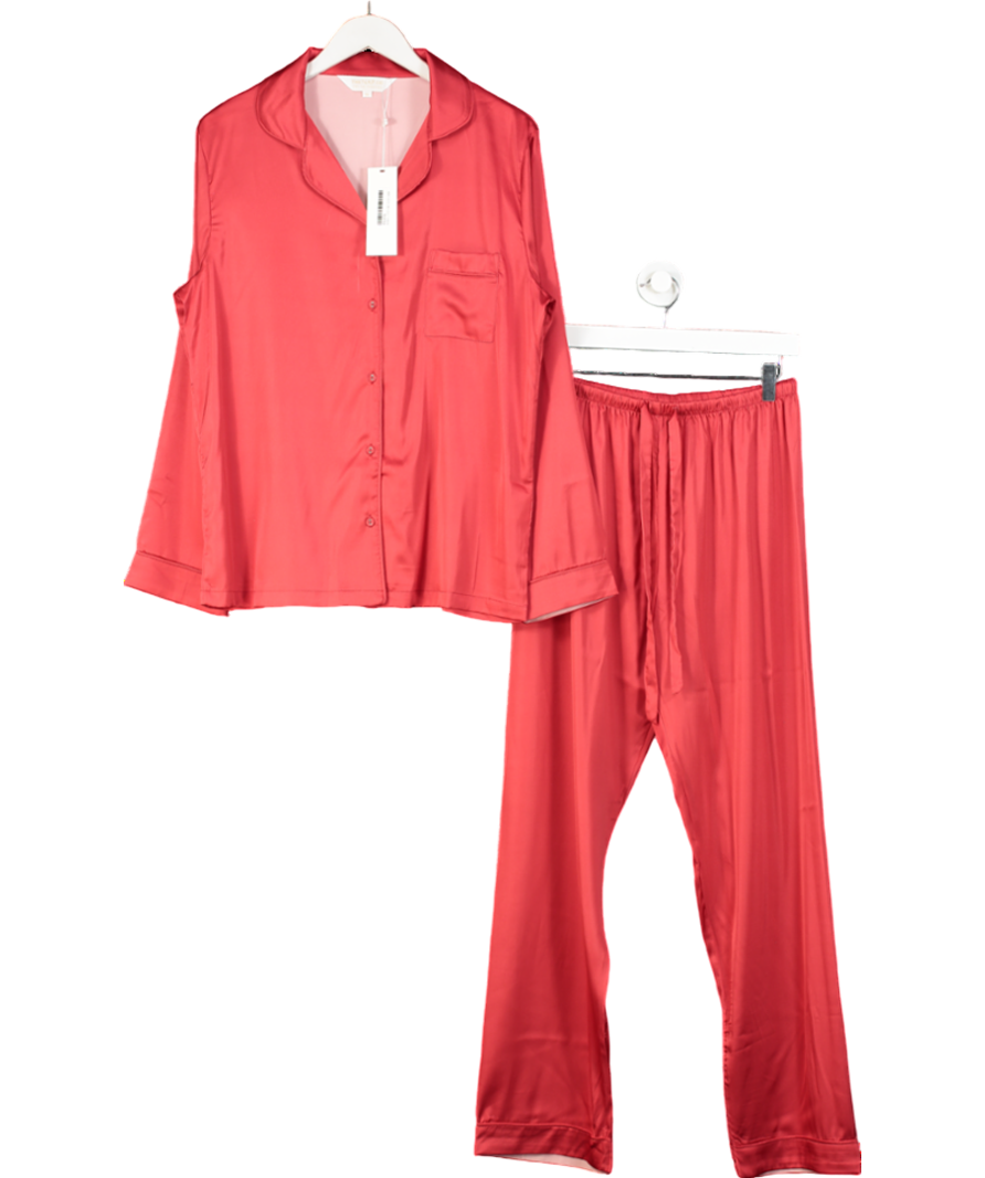 The NAP Co. Red Satin Pyjama Set UK M