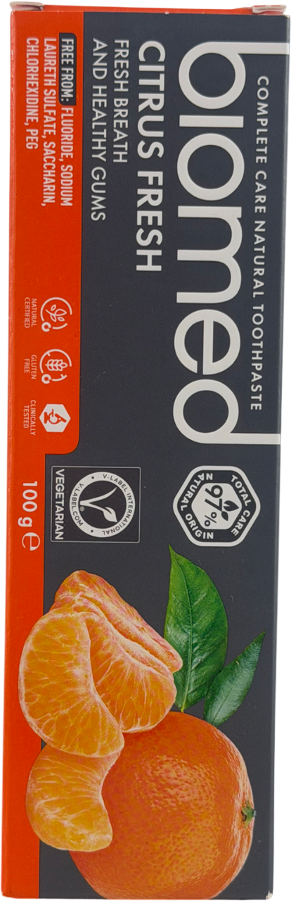 Biomed Citrus Fresh Natural Toothpaste - Fluoride Free 97 100g