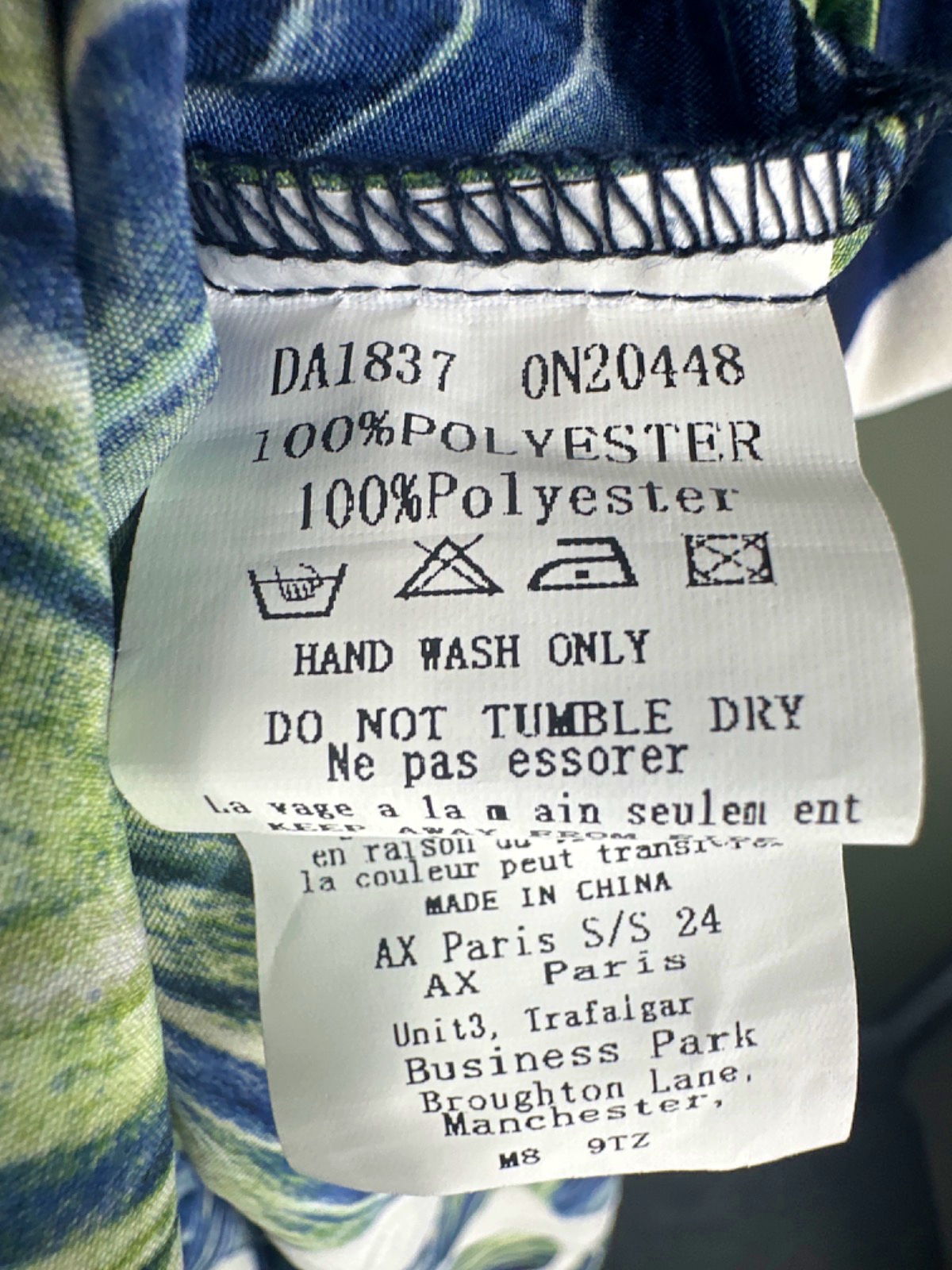 AX Paris Green Leaf Print Maxi Dress UK 8