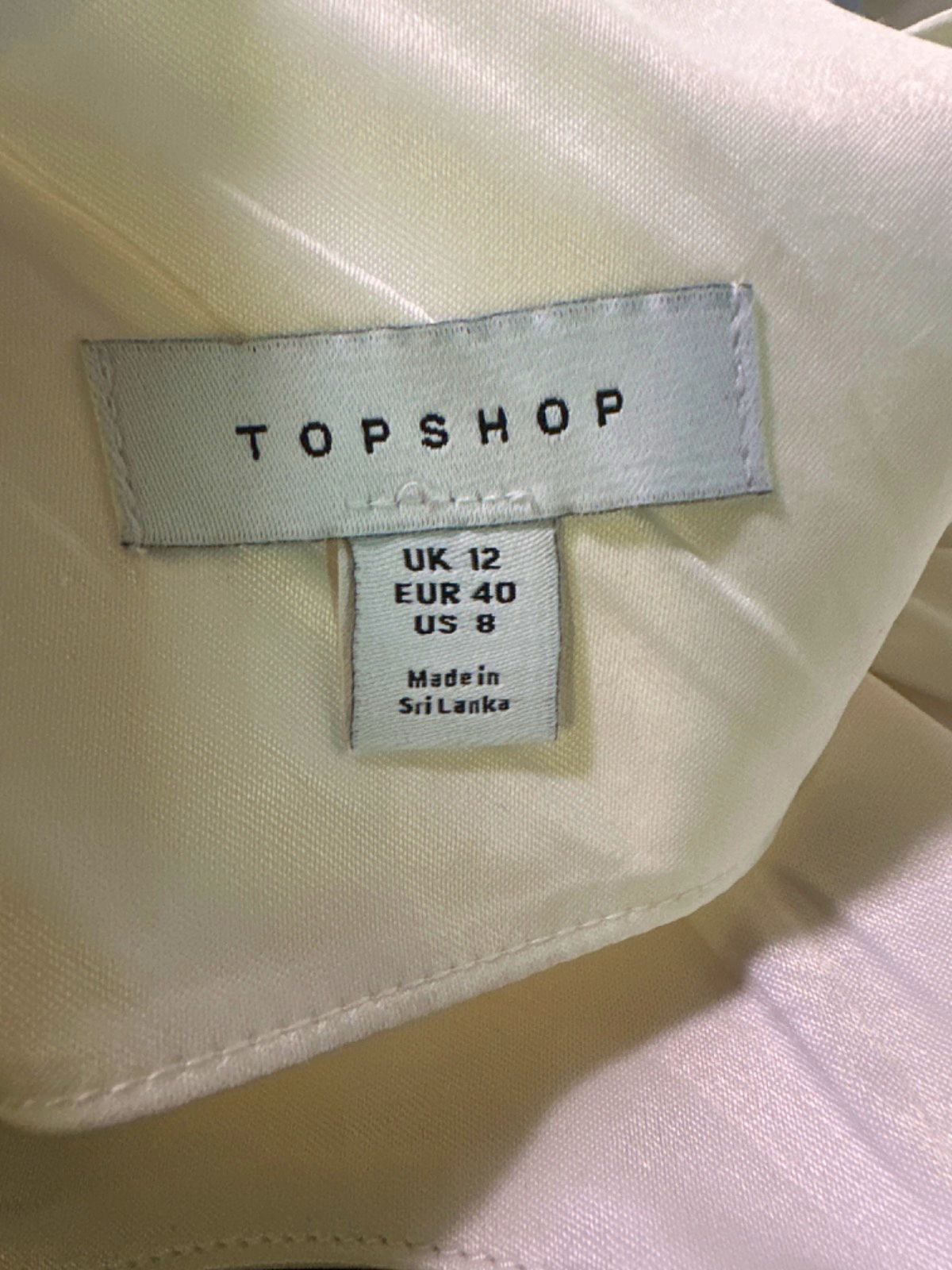 Topshop White Sleeveless Top UK 12