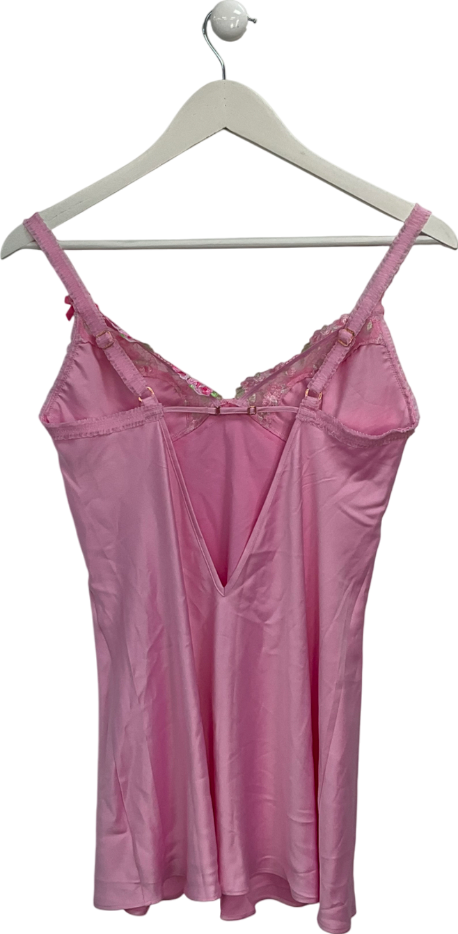Lounge Underwear Pink Eden Slip Dress And Thong UK XS