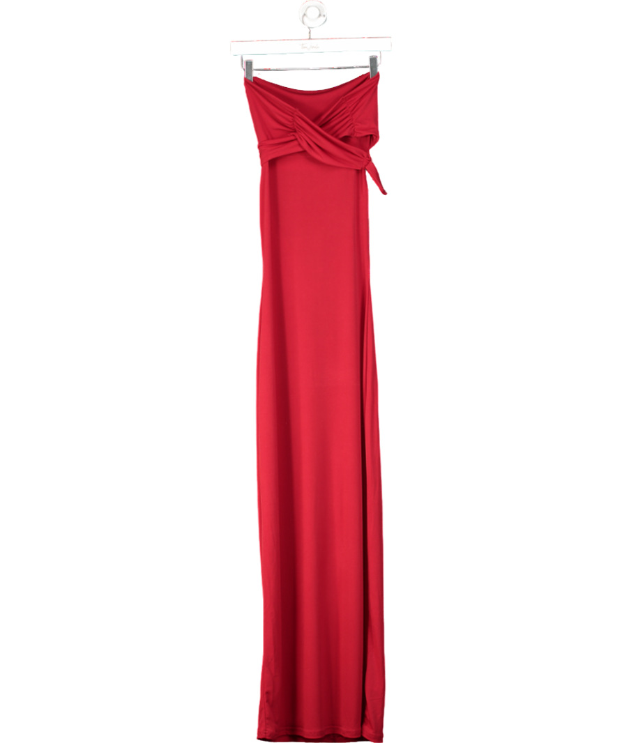White Fox Red Halter Maxi Dress UK S