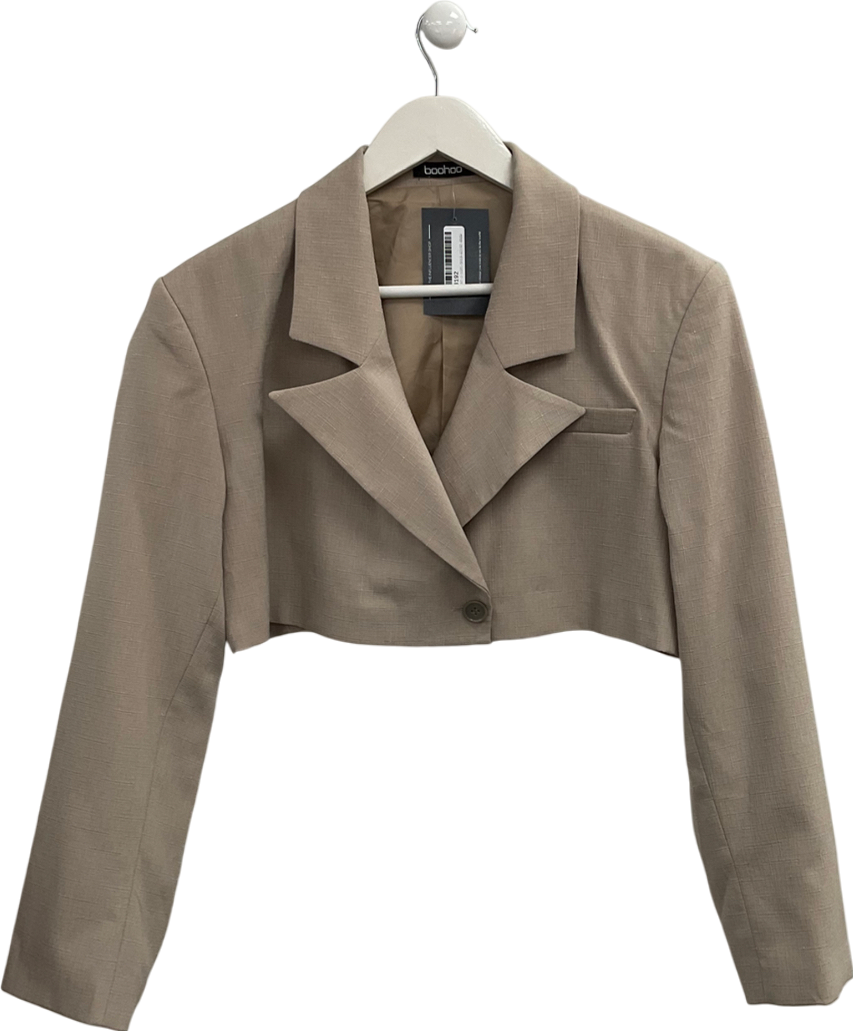 boohoo Beige Cropped Blazer UK 12