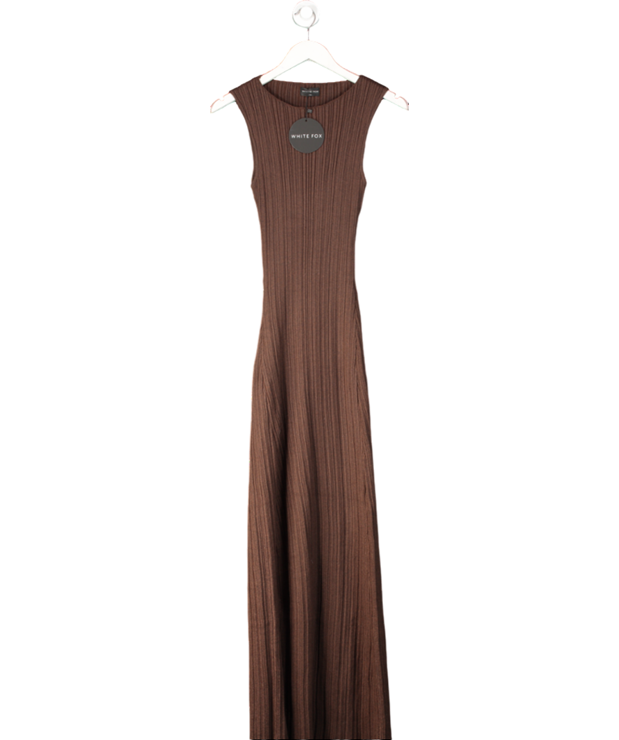 White Fox Brown Tami Maxi Dress UK XS