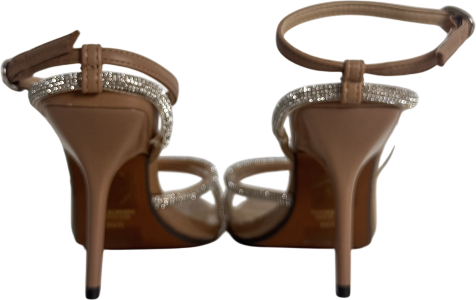 River Island Beige Diamante Heeled Sandals UK 3 EU 36 👠