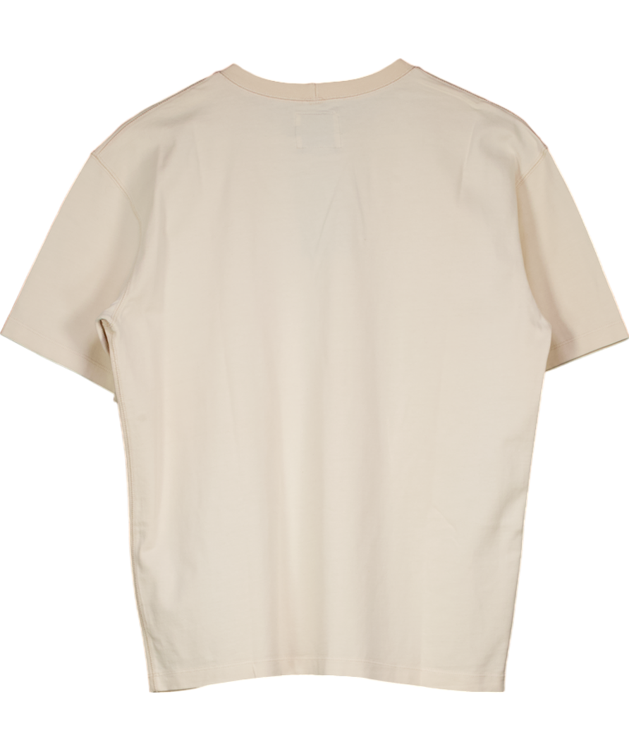 Drake's Cream Cotton Crew Neck T-shirt UK M