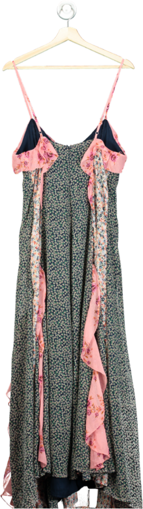 Anthropologie Pink Combo Floral Maxi Dress UK M