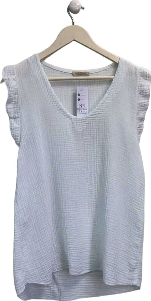 New Collection White Sleeveless Top One Size