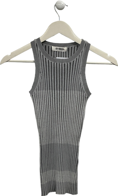 4th & Reckless Grey Ribbed Two Tone Vest UK 6