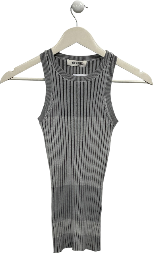 4th & Reckless Grey Ribbed Two Tone Vest UK 6