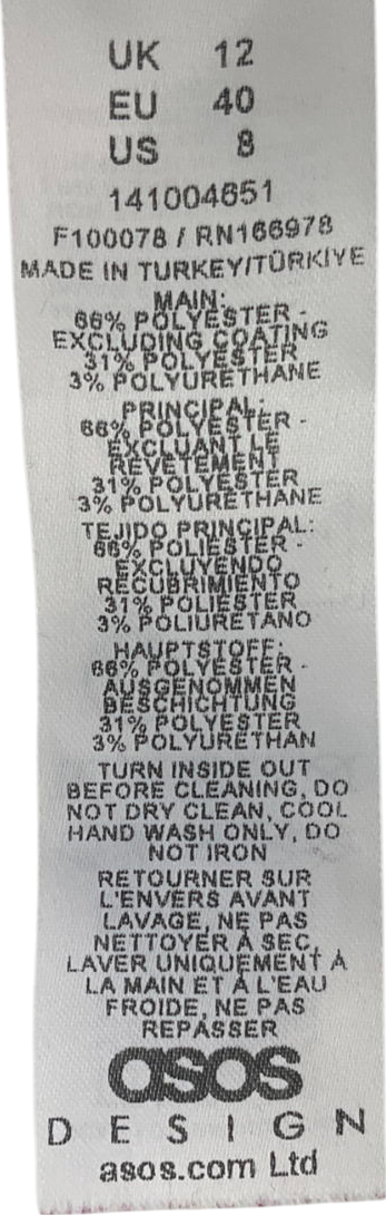 ASOS Red High Rise Faux Leather Barrel Leg Trouser In Burgundy UK 12