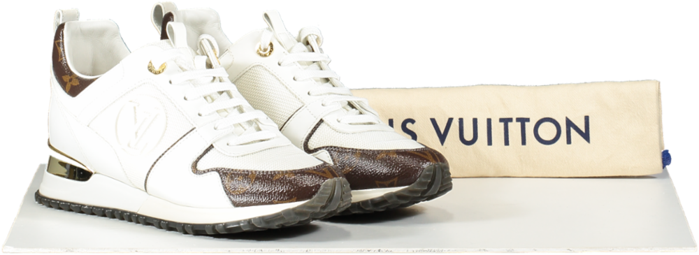 Louis Vuitton White / Monogram Run Away Trainers UK 3.5 EU 36.5 👠