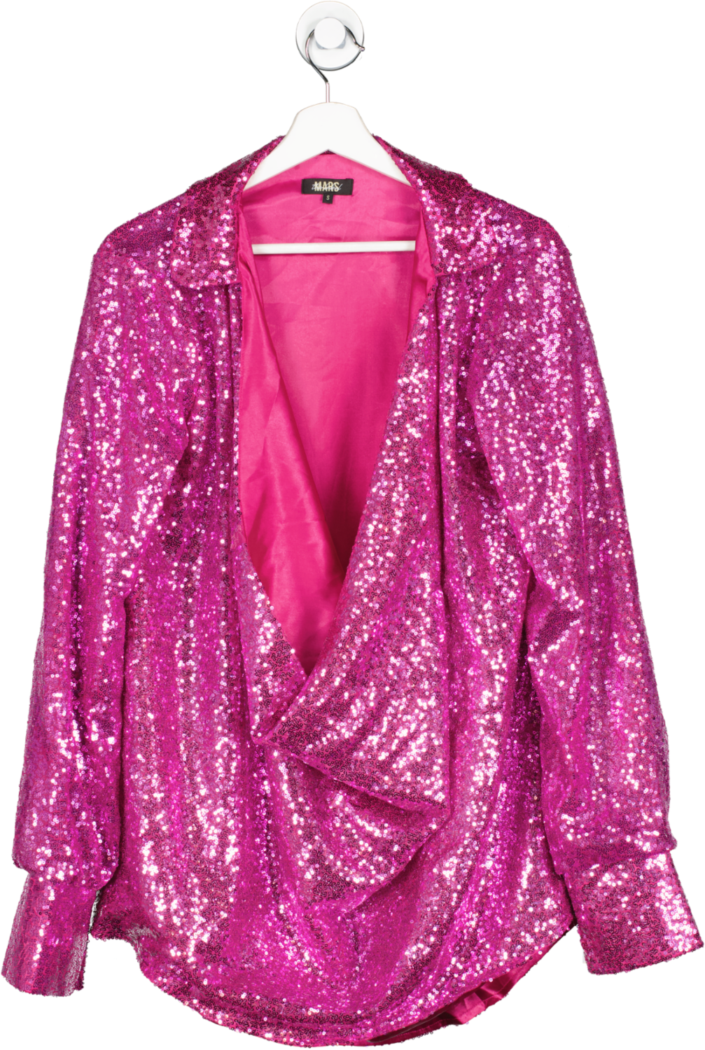 Mars the Label Pink Sequin Drapper Dress UK S