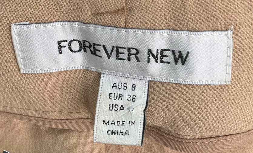 FOREVER NEW Beige Mila Wide-leg Trousers UK 8