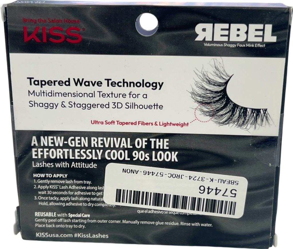Kiss REBEL Voluminous Shaggy Faux Mink Effect Eyelashes Downtown Girl