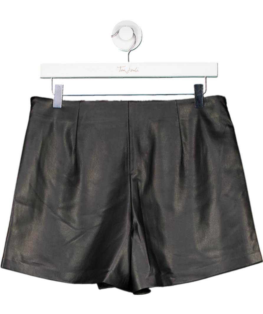 MANGO Black Faux Leather Skort UK 10