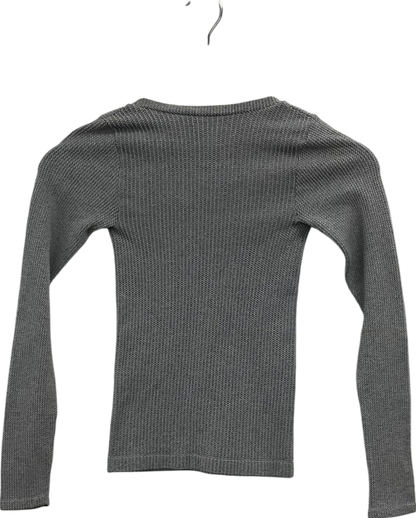 Free People Grey Cleanslate Seamless Long Sleeve Top UK M/L