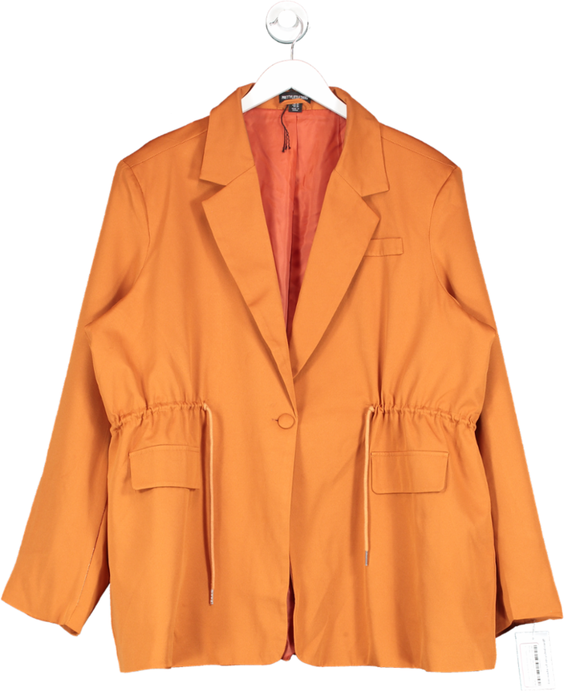 PrettyLittleThing Orange Drawstring Waisted Blazer Jacket UK 24