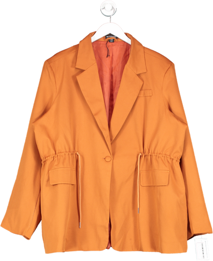 PrettyLittleThing Orange Drawstring Waisted Blazer Jacket UK 24