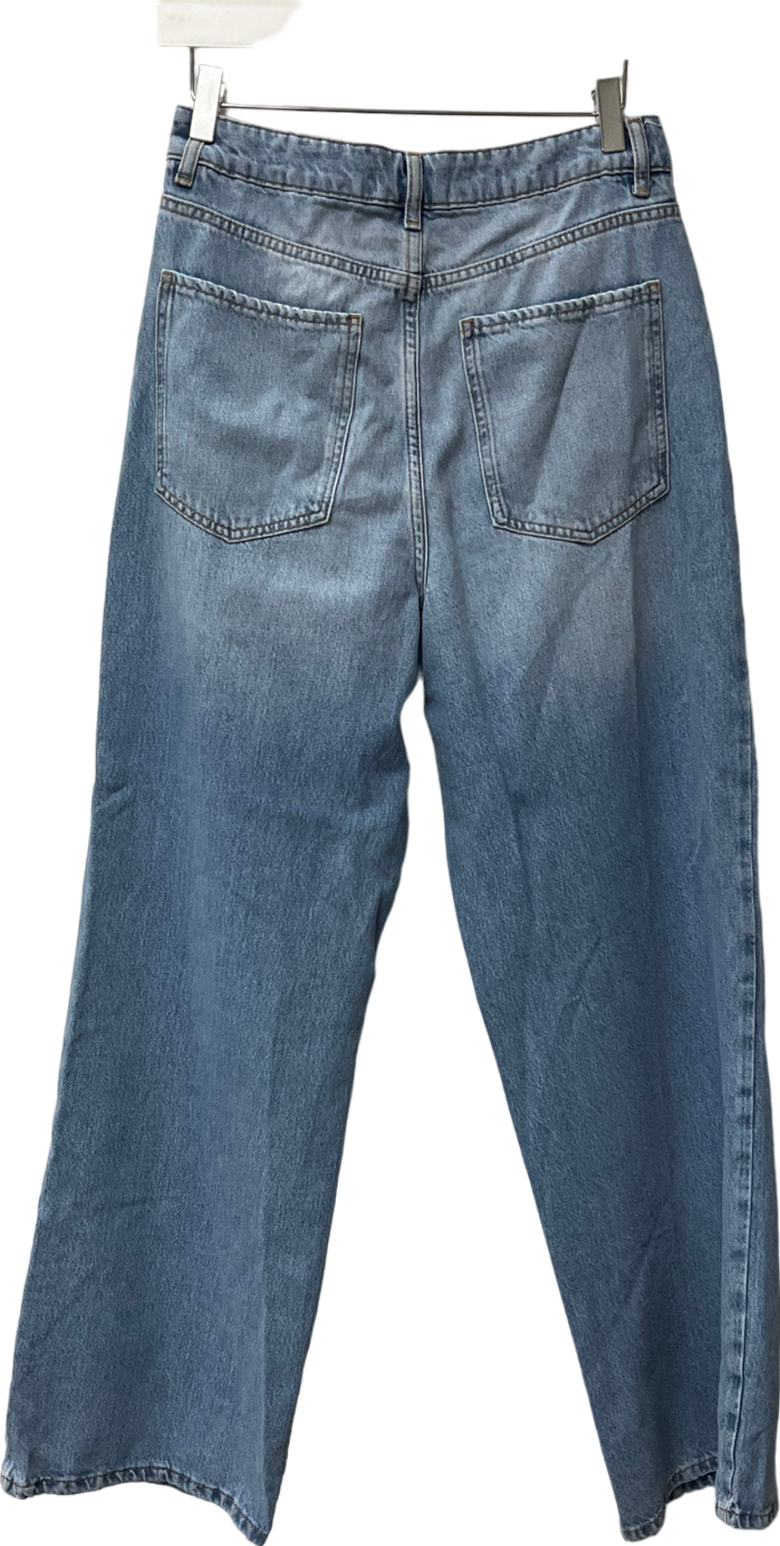 New Look Blue Adalae High-waist Wide Leg Jeans UK 10