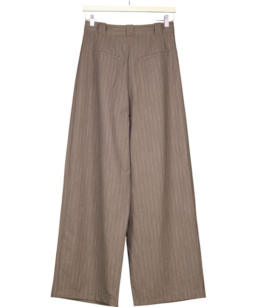 Topshop Brown Tailored Pinstripe Trousers UK 8