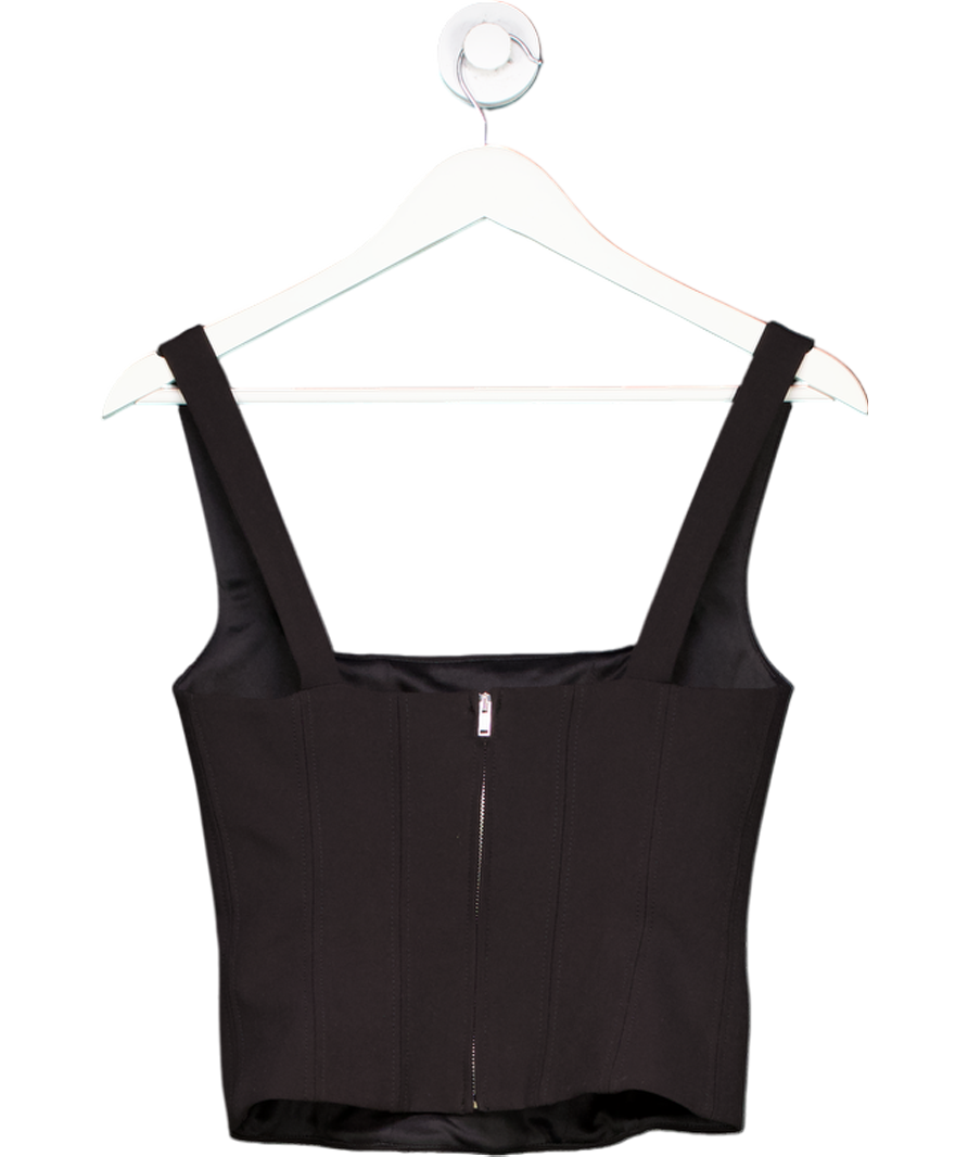 ZARA Black Corset Style Crop Top UK XS
