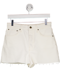 Sezane Cream Denim Le Summer Shorts  Ecru Fr38 UK 10