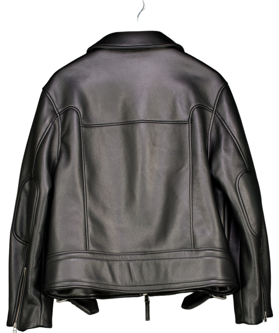 ZARA Black Faux Leather Jacket UK L