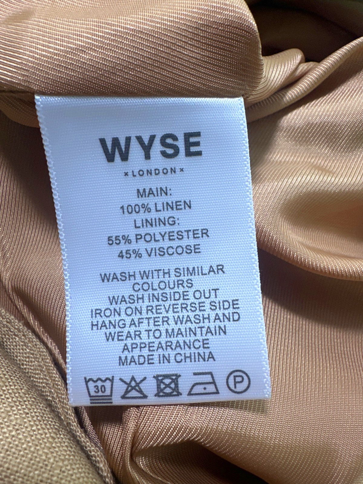 WYSE LONDON Tan Silvie Linen Blazer UK 8