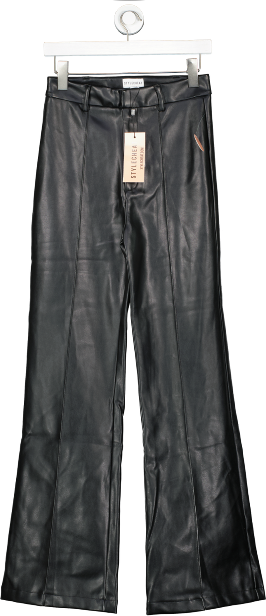 Style cheat Black Alyssa Pu Flare Trouser UK 8