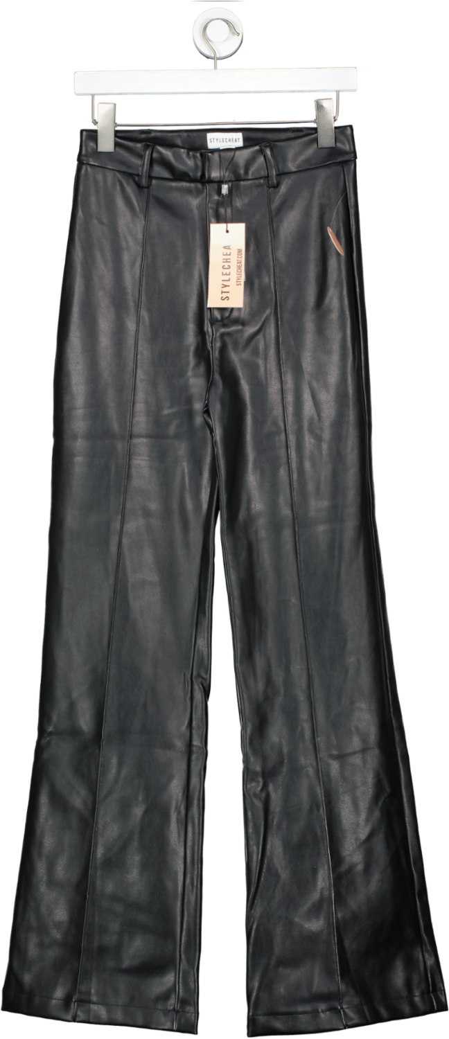 Style cheat Black Alyssa Pu Flare Trouser UK 8