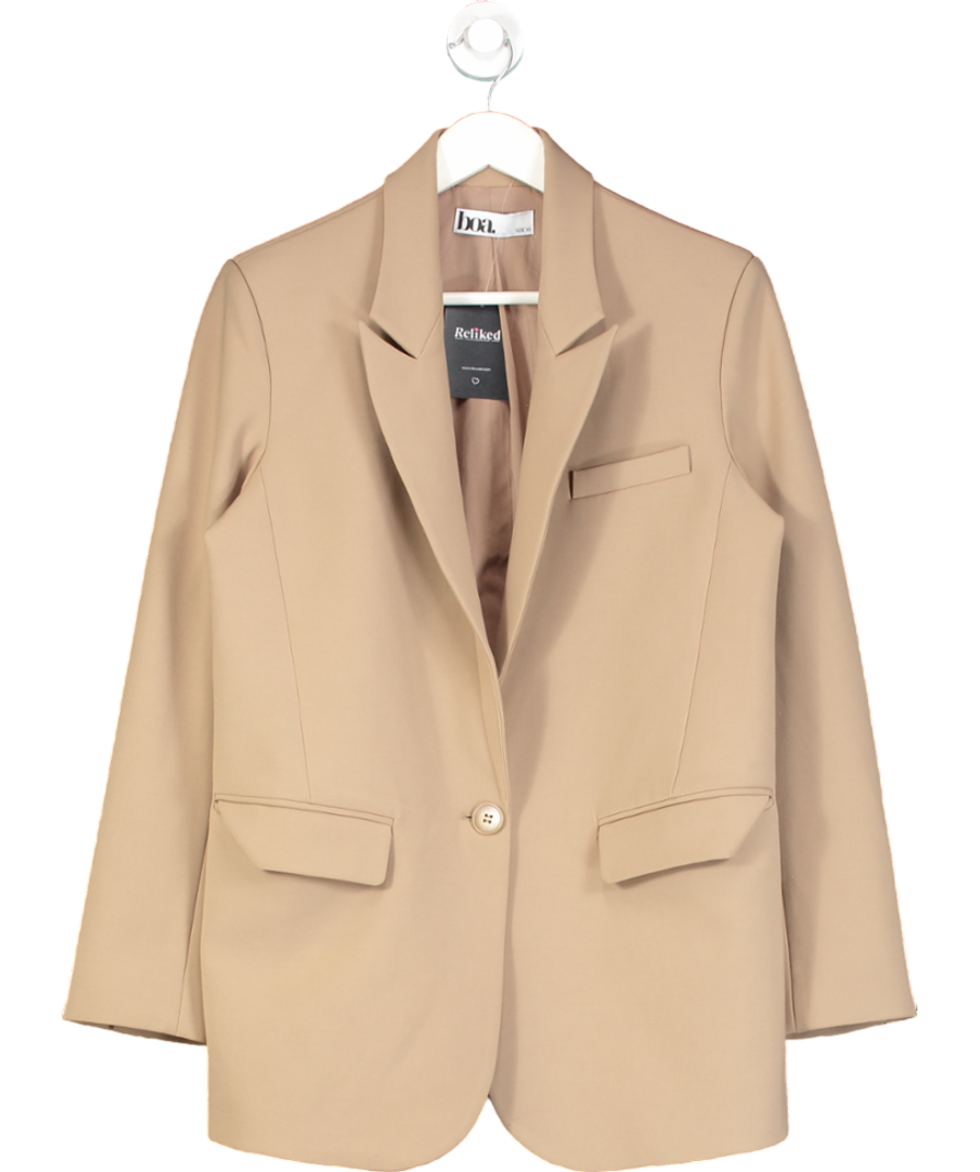 BOA Brown Single Breasted Boyfriend Blazer UK XS