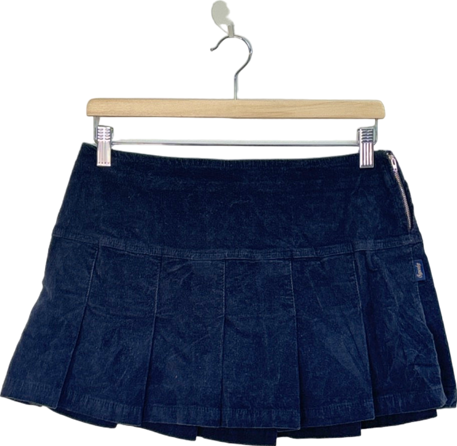 Superdry Nautical Navy Vintage Cord Pleat Mini Skirt UK 10