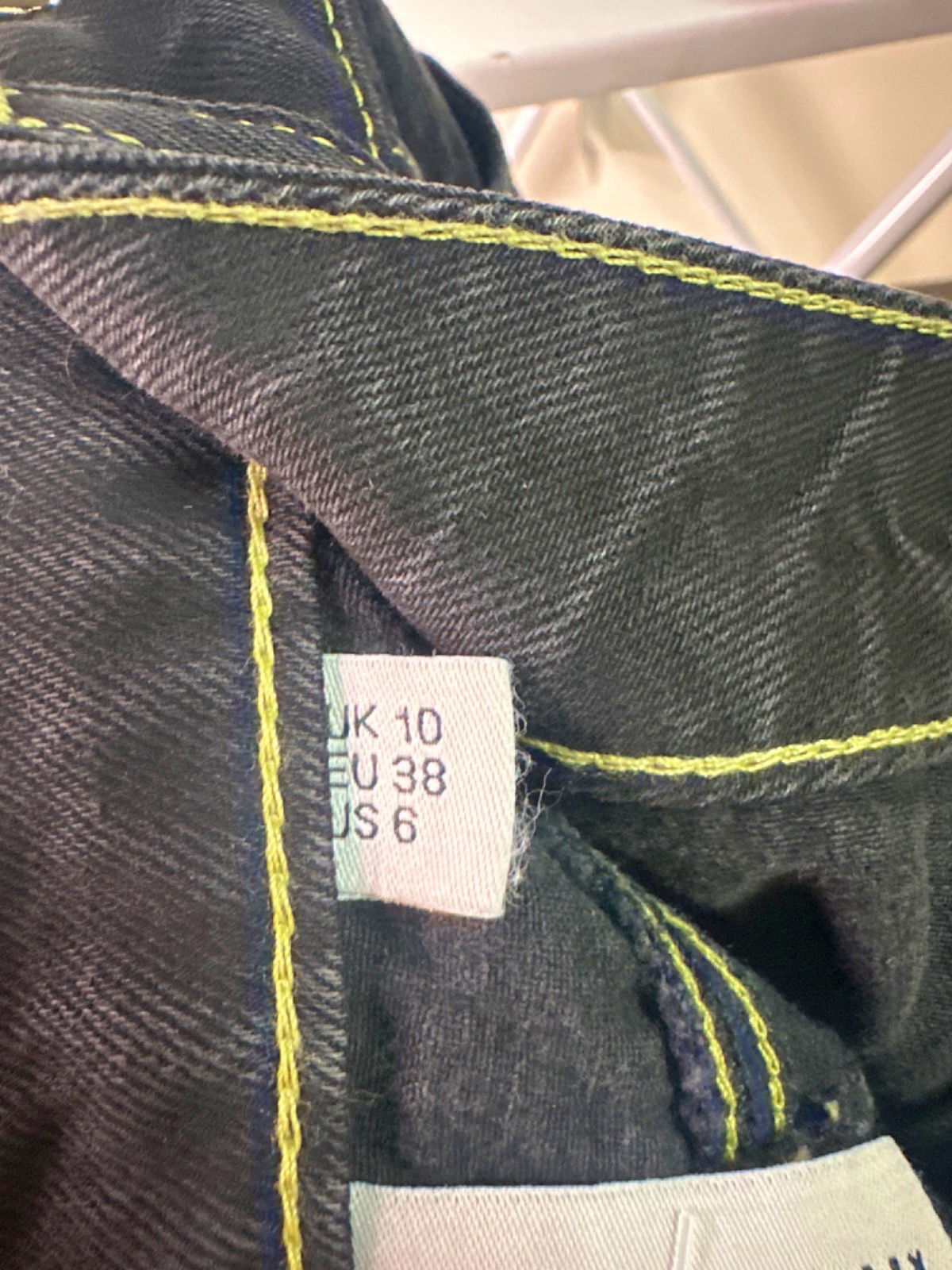 Collusion Black Pleated Denim Skirt UK 10